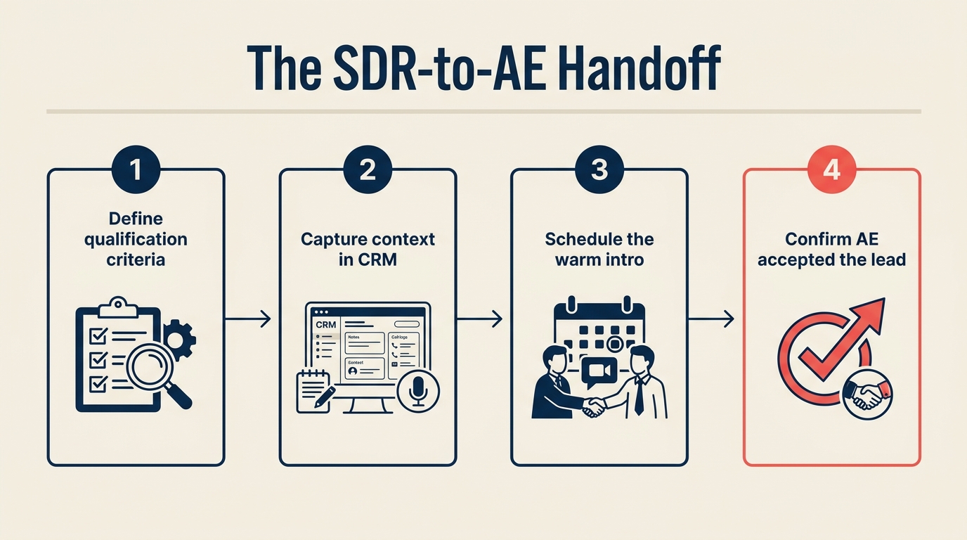 El Handoff de SDR a AE: proceso escrito en 4 pasos que funciona en todos los representantes