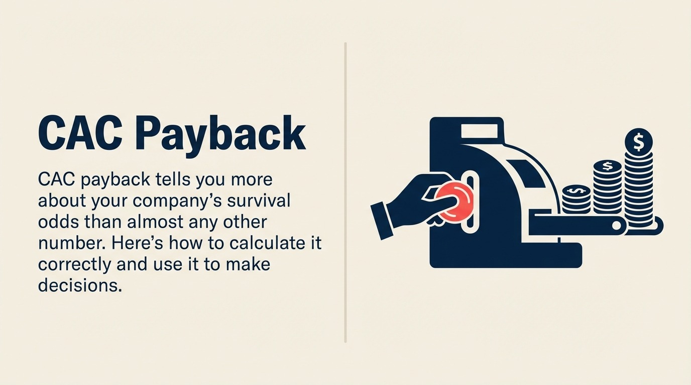 CAC payback for SaaS survival shown as an acquisition cost recovery gauge