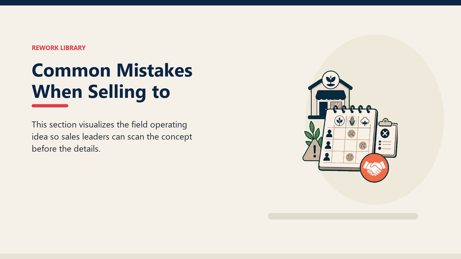 Common Mistakes When Selling to showing cooperative decision table with crop tokens, dealer outlet card, and one coral agreement marker