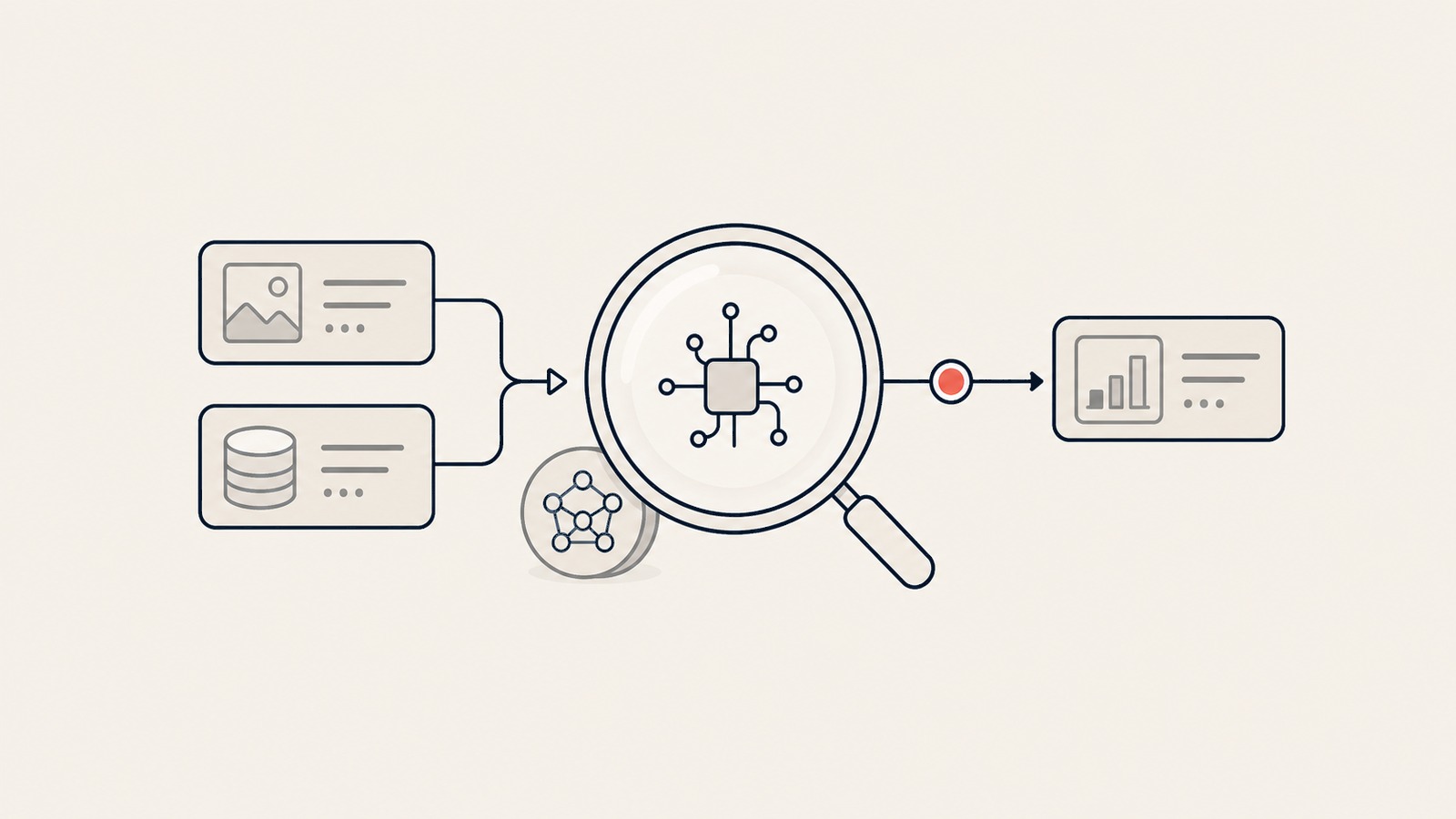 Visual en línea del AI Competitive Intelligence Agent que muestra la lente de verificación de fuentes