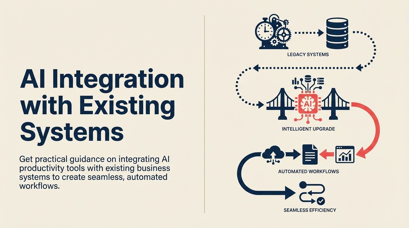AI integration interchange connecting CRM, ERP, project management, and communication systems