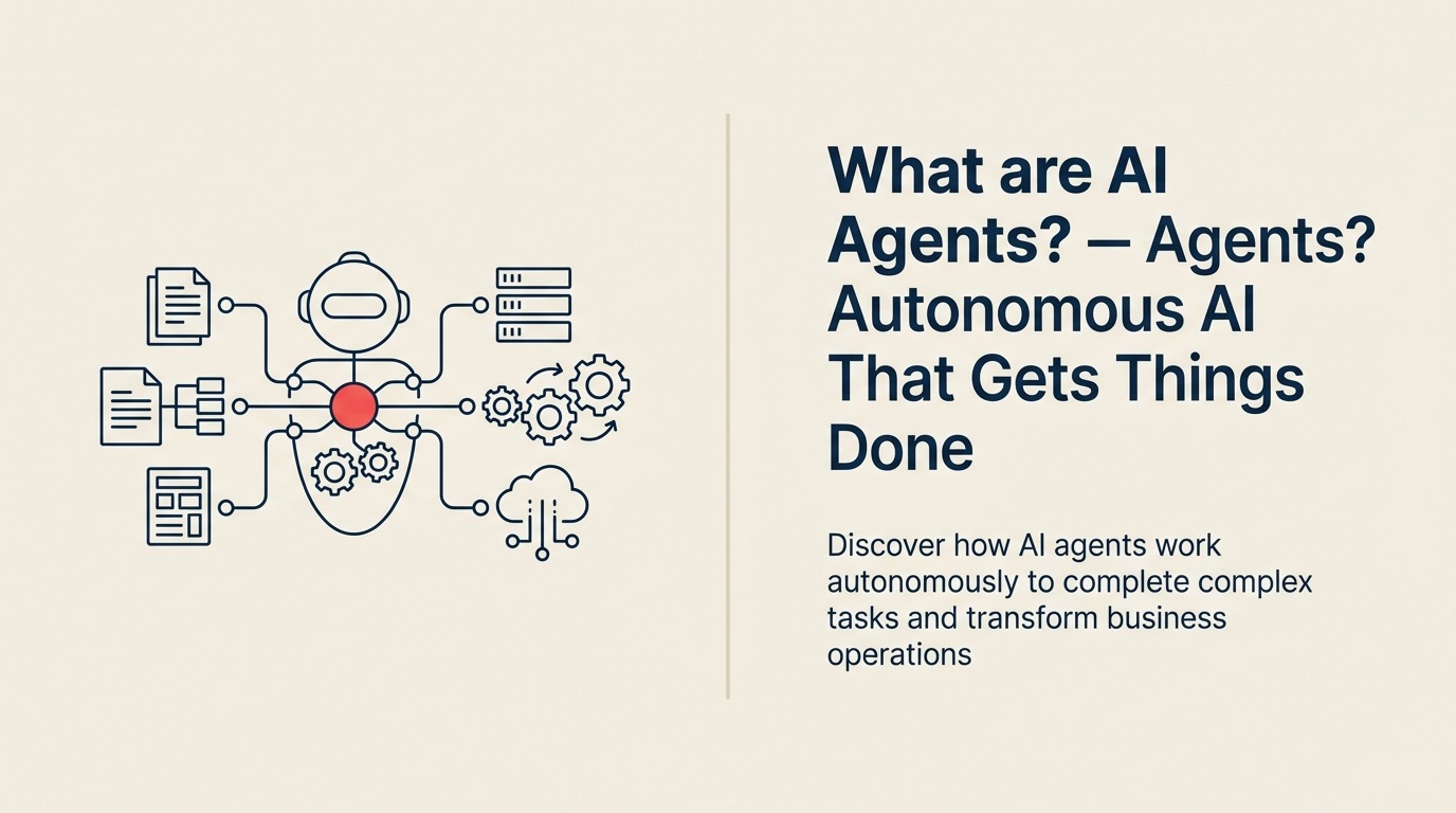 What Are AI Agents? illustrated with autonomous operator capsule