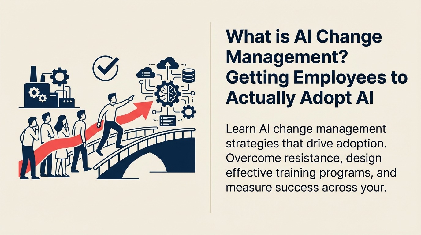 What Is AI Change Management? illustrated with technology-to-adoption relay