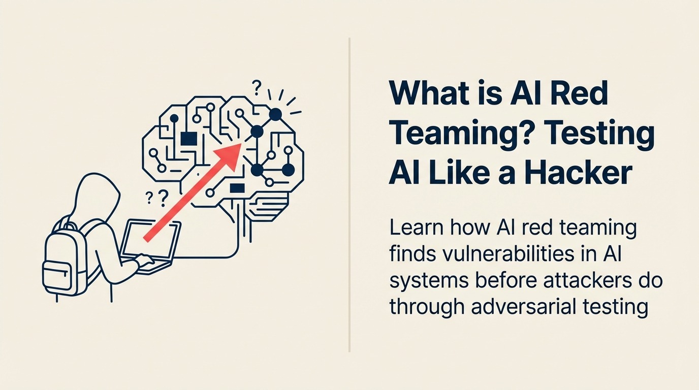 What Is AI Red Teaming shown as adversarial probe testing AI fortress
