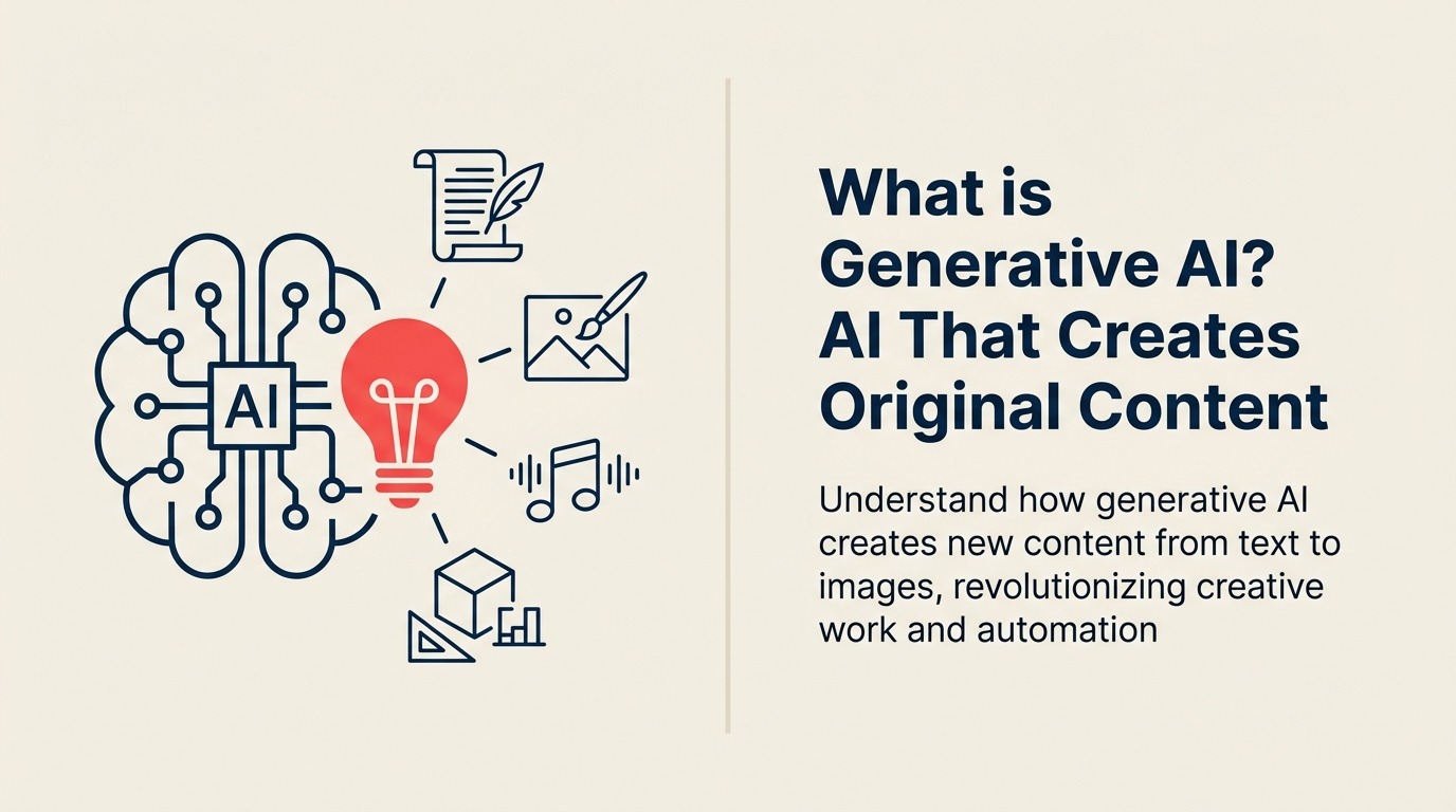 What Is Generative AI? shown as pattern loom producing new artifacts