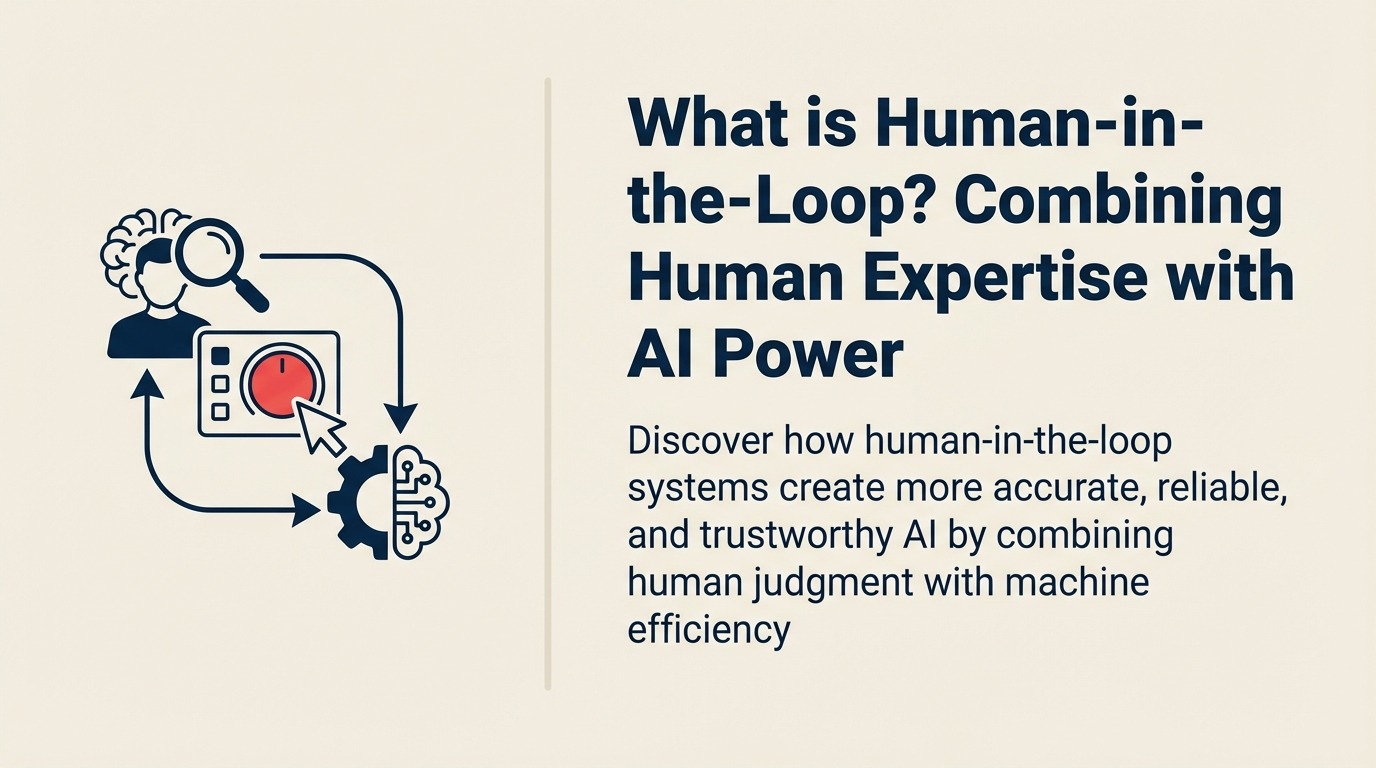 What Is Human-in-the-Loop shown as automated conveyor with human hand checkpoint