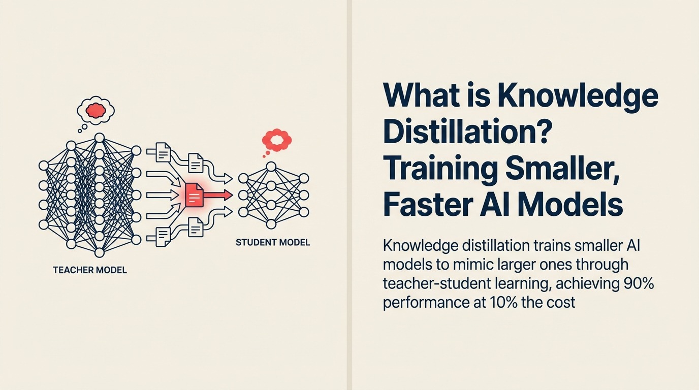 What Is Knowledge Distillation shown as large teacher vessel distilling into compact engine
