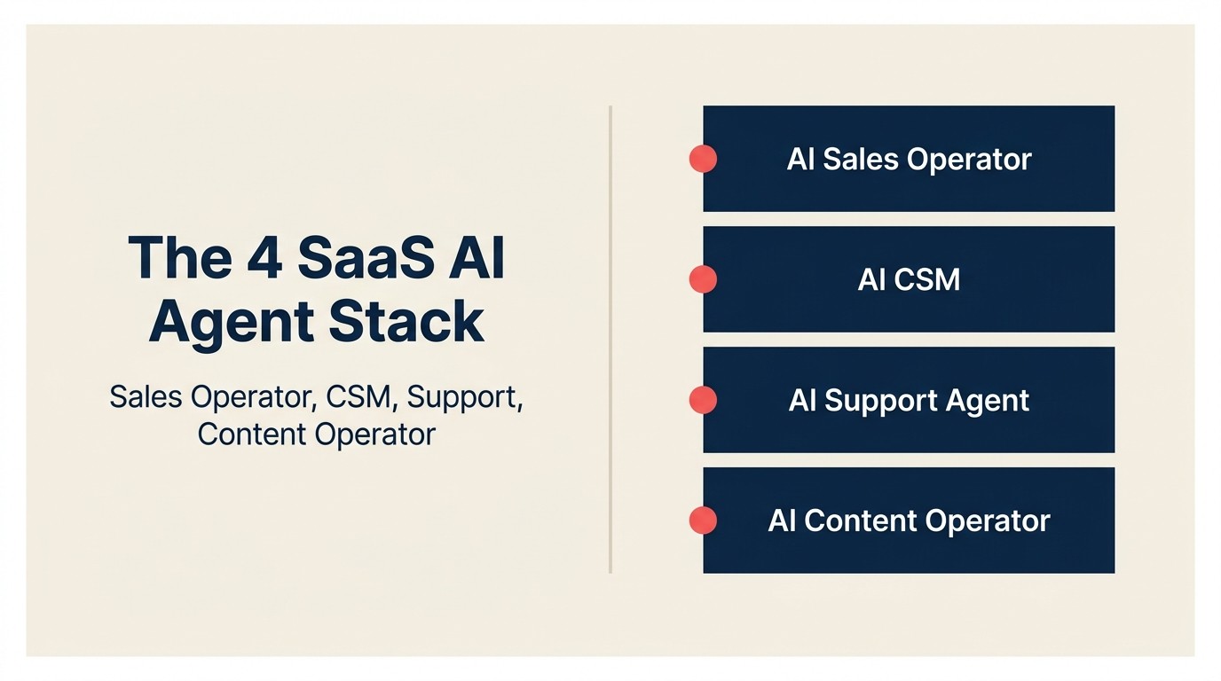 The 4 SaaS AI Agent Stack: Sales Operator, CSM, Support, Content Operator
