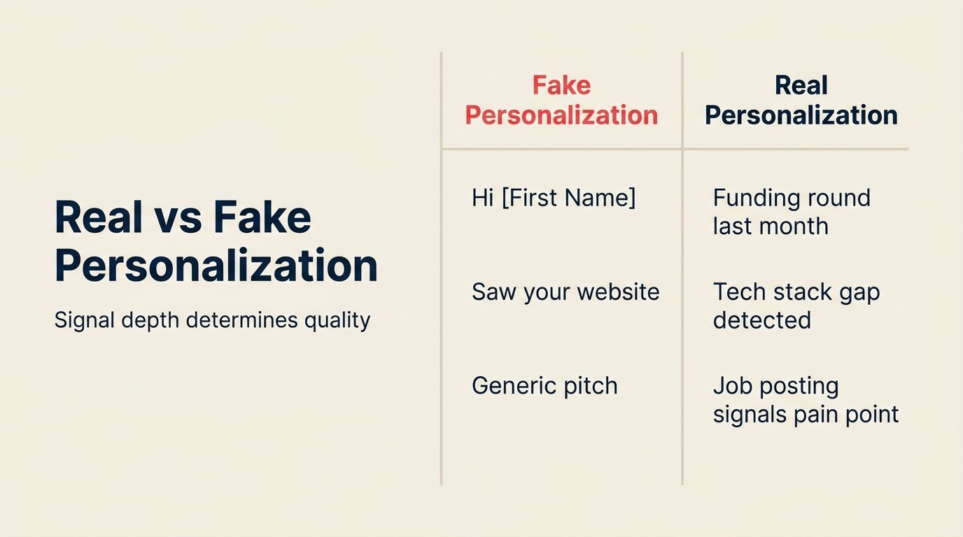Real vs Fake Personalization: signal depth determines quality