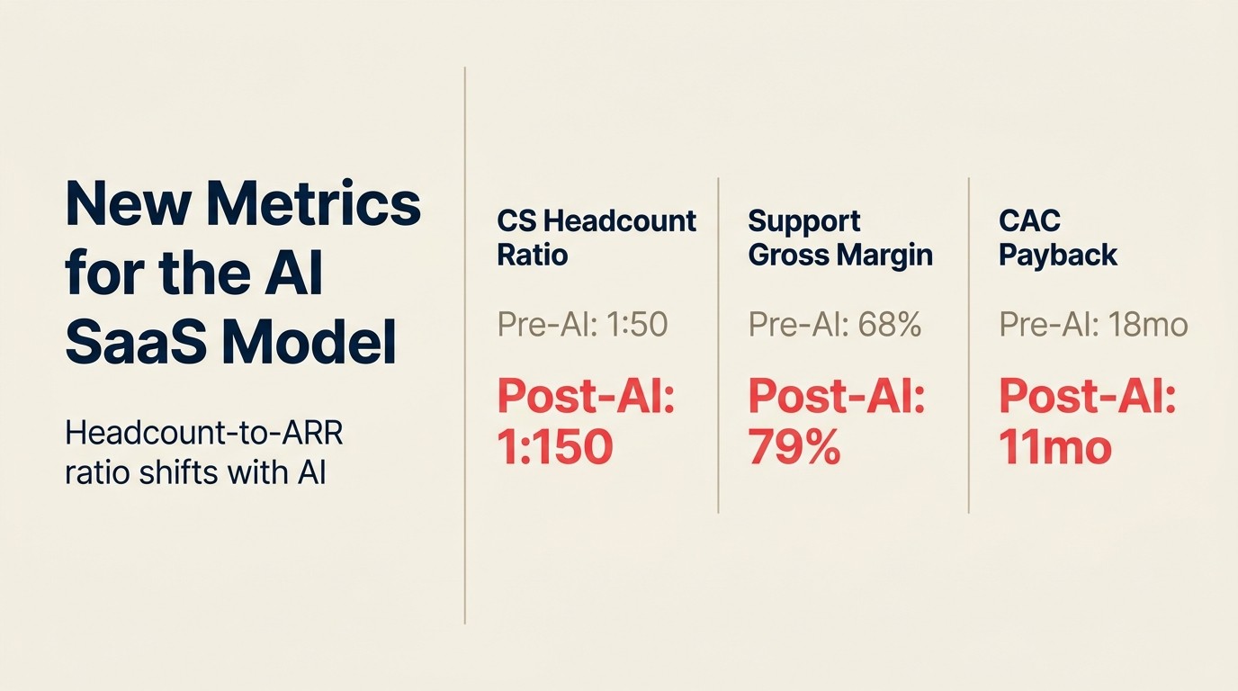 New Metrics for the AI SaaS Model: headcount-to-ARR ratio shifts with AI