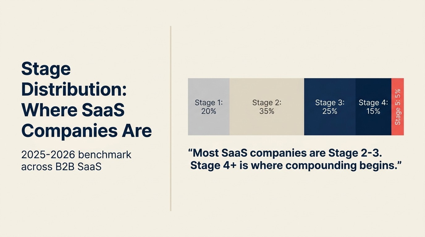 Stage Distribution: where SaaS companies are in 2025-2026 across B2B SaaS