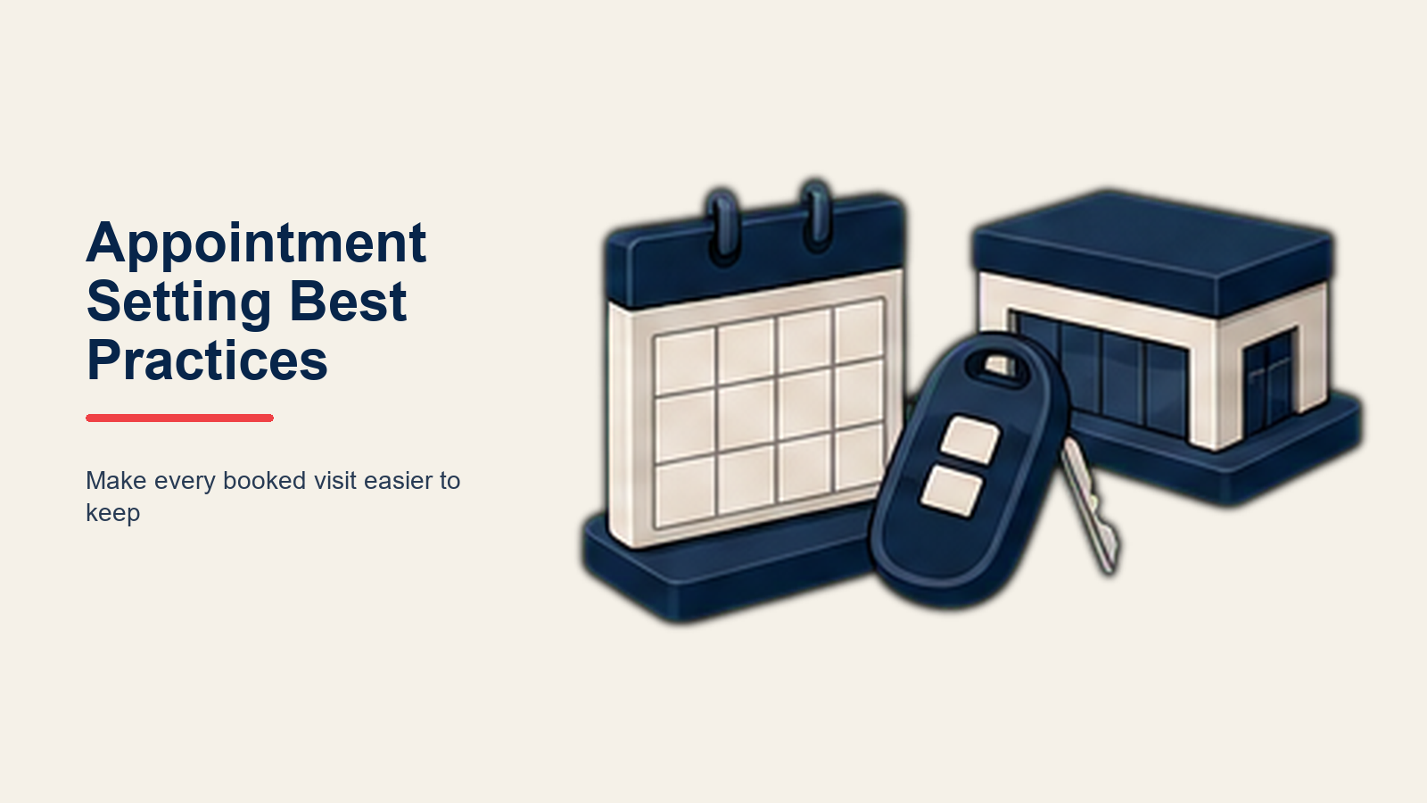 Automotive Appointment Setting shown as confirmed appointment lock in a Rework Library editorial illustration
