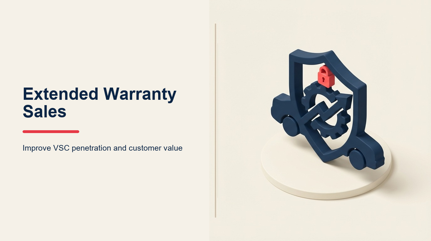 Extended Warranty Sales illustrated as a car protected by a layered coverage canopy while a coral repair-risk token is caught before impact