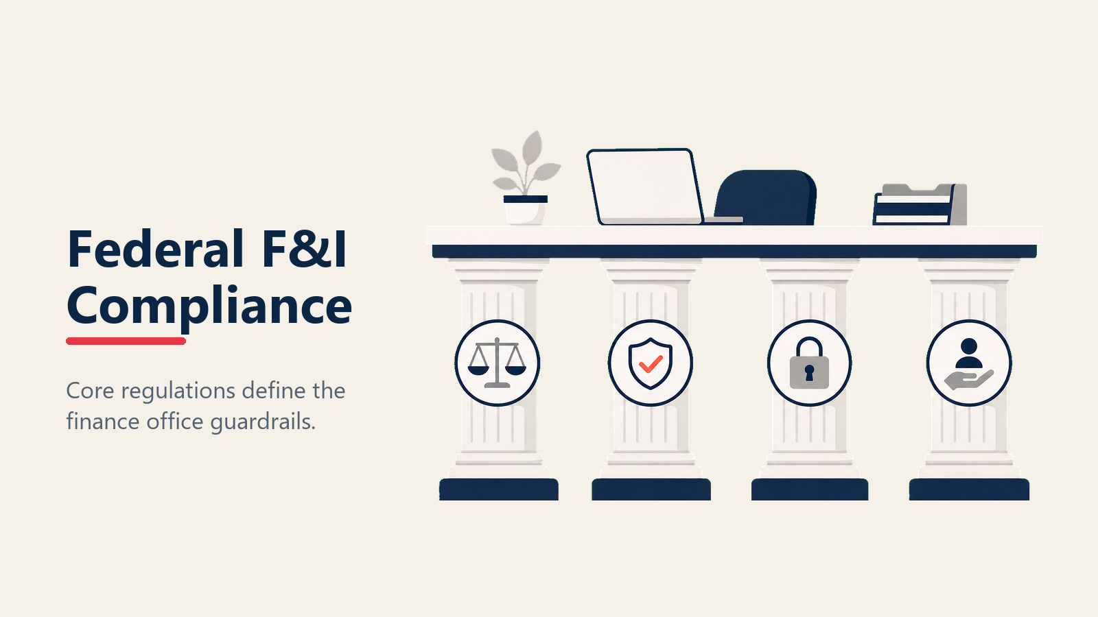 Federal F&I compliance framework with six regulatory pillars protecting one auto finance deal