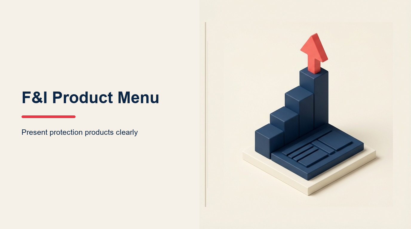F&I Product Menu Presentation illustrated with protection menu fan