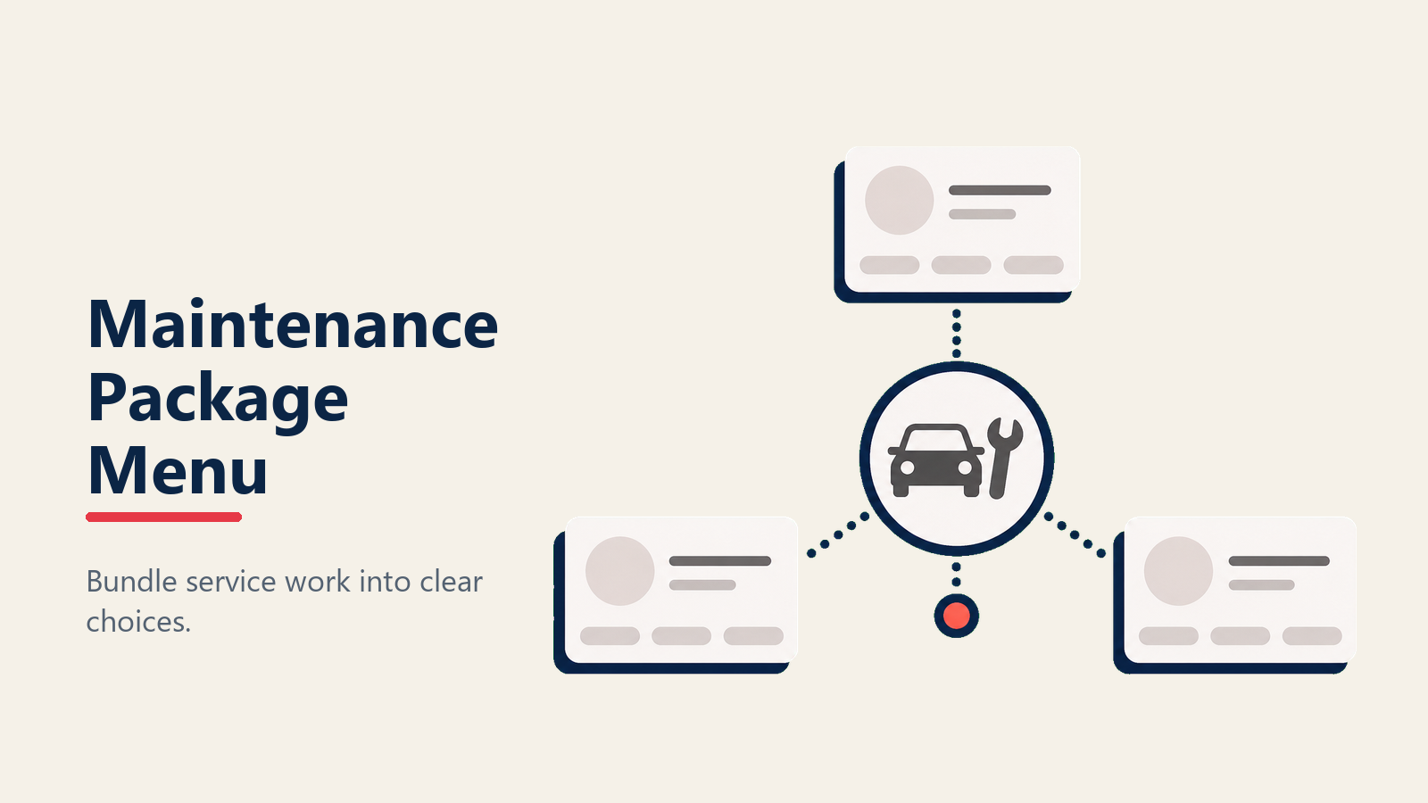 Maintenance Package Menu shown as maintenance package assembly in a Rework Library editorial illustration