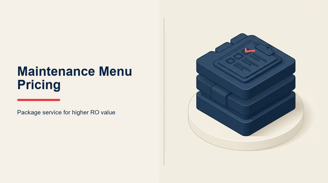 Maintenance Menu Pricing shown as maintenance package cabinet in a Rework Library editorial illustration