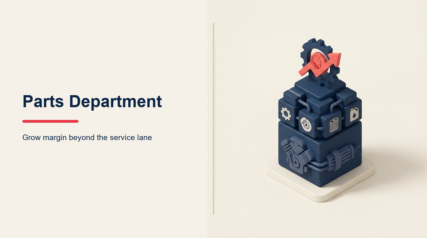 Parts Department Optimization shown as parts operations engine for an automotive dealership