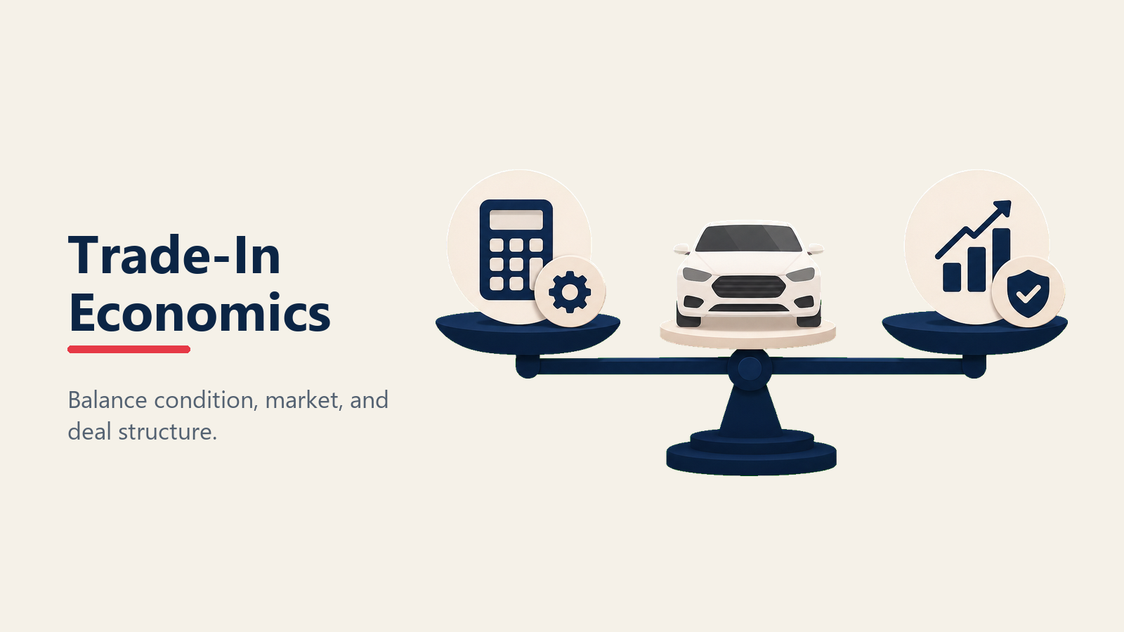 Trade-In Value Economics shown as trade value bridge in a Rework Library editorial illustration