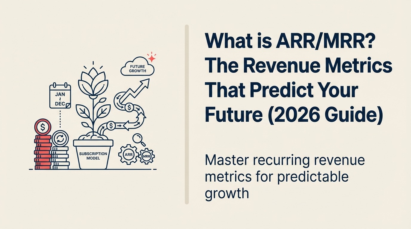 ARR and MRR illustrated by monthly recurring revenue feeding an annual ring while one-time income stays outside
