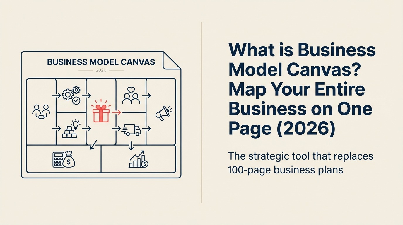 Business Model Canvas shown as a one-page map of nine connected business building blocks