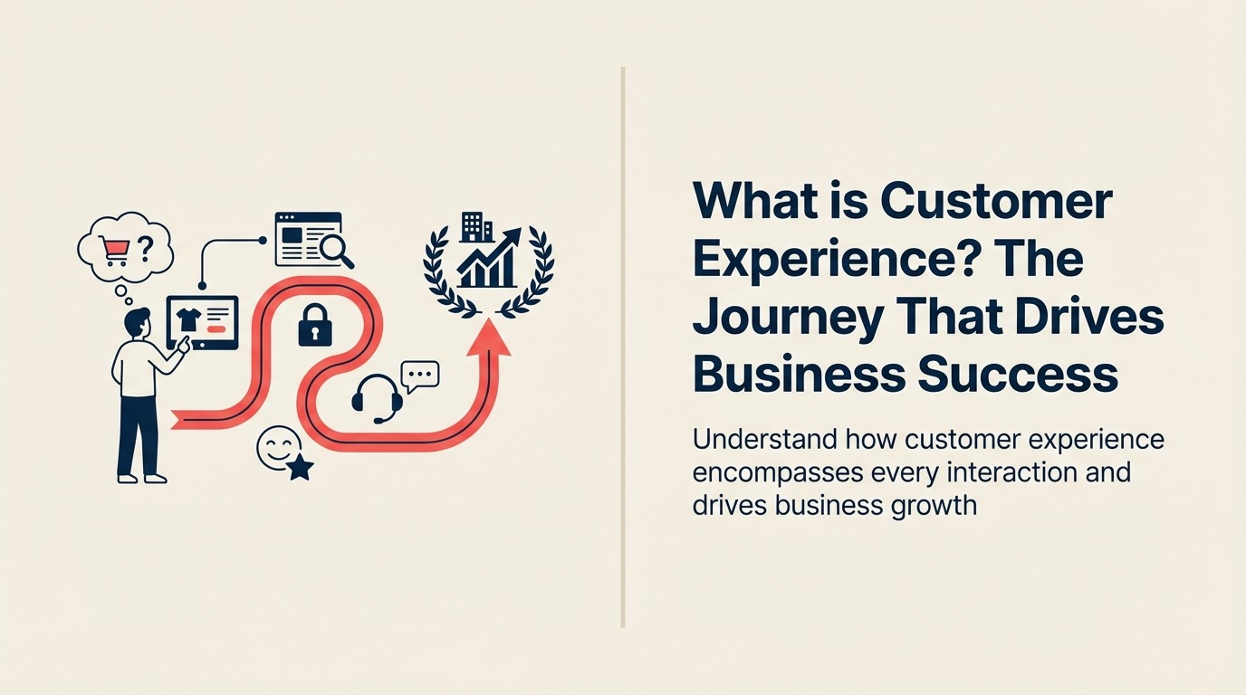 Customer experience shown as one continuous journey from awareness through product use, support, renewal, and advocacy