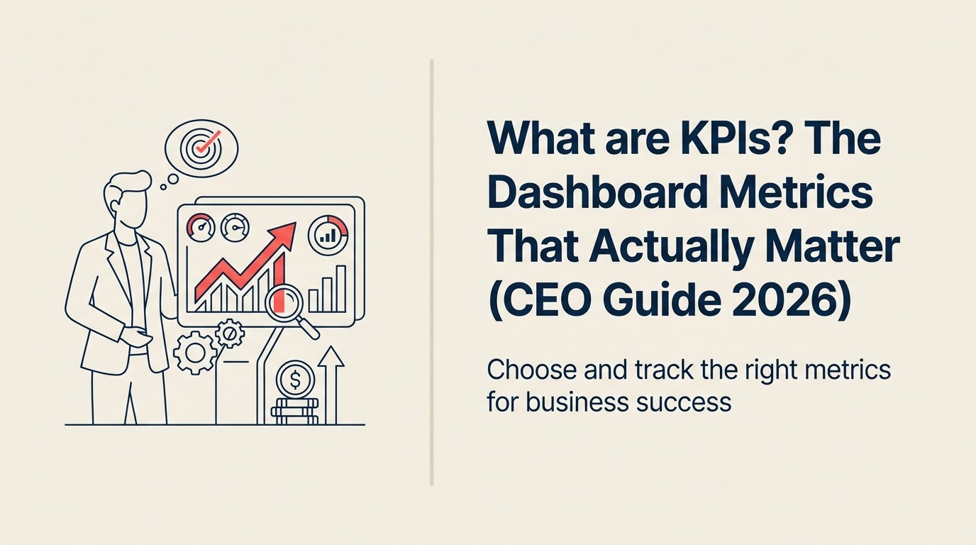 KPIs explained by a business vital-sign instrument turning a few performance signals into one decision needle