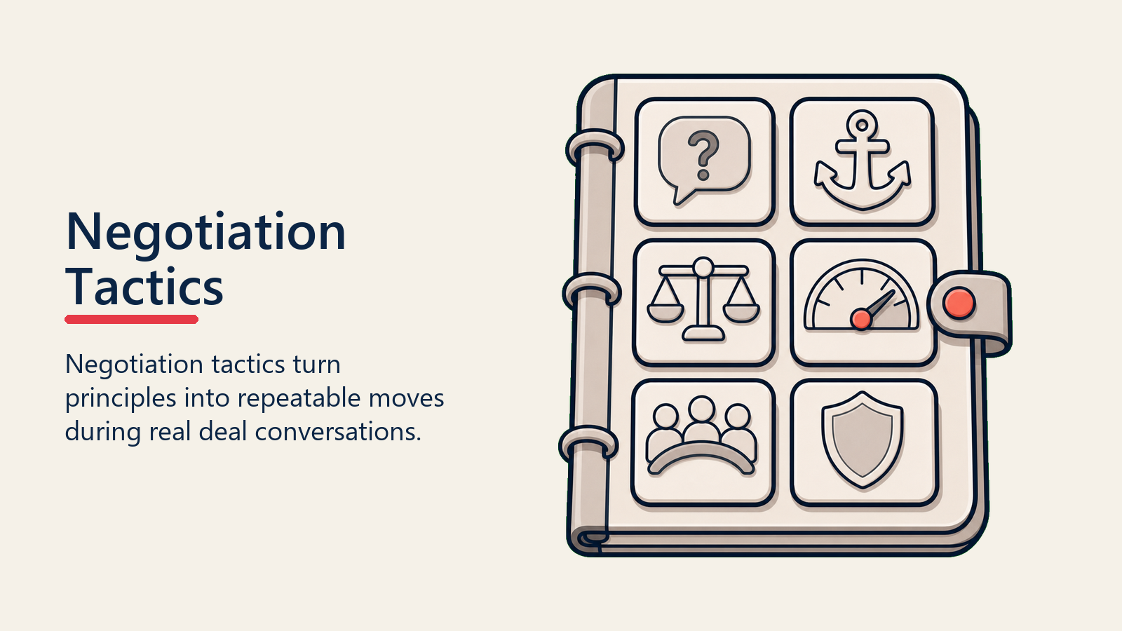 Negotiation Tactics shown as tactics playbook for negotiation tactics
