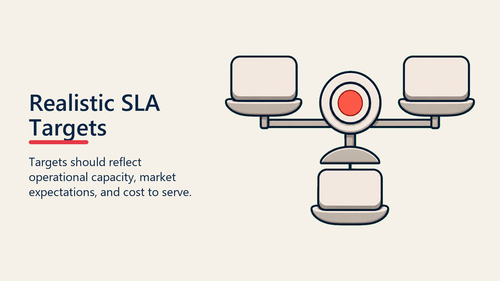 Realistic SLA Targets shown as realistic target balance for sla definition