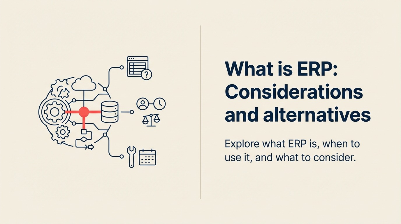 ERP shown as one shared system organizing finance, inventory, production, and sales data