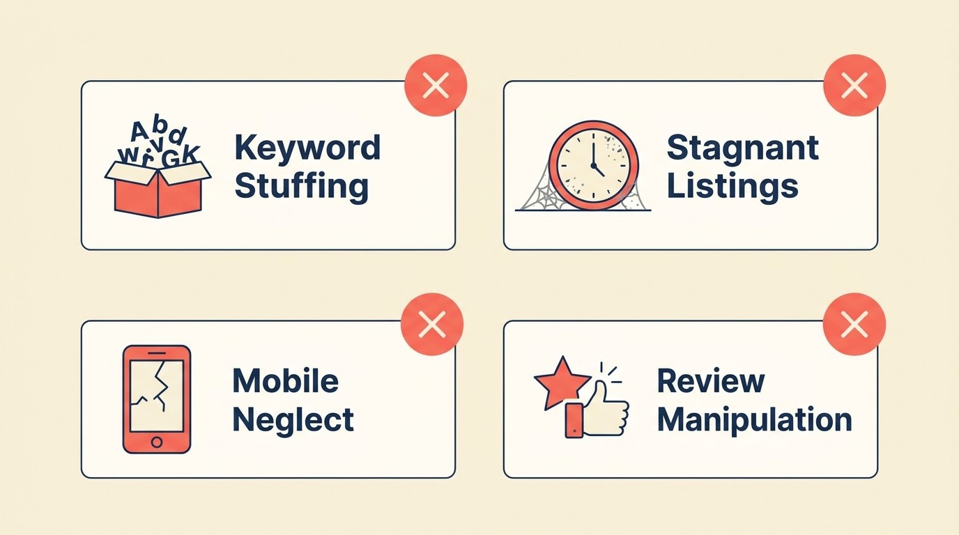 Häufige Amazon-SEO-Fehler: Keyword-Stuffing, inkonsistente Informationen und stagnierende Listings