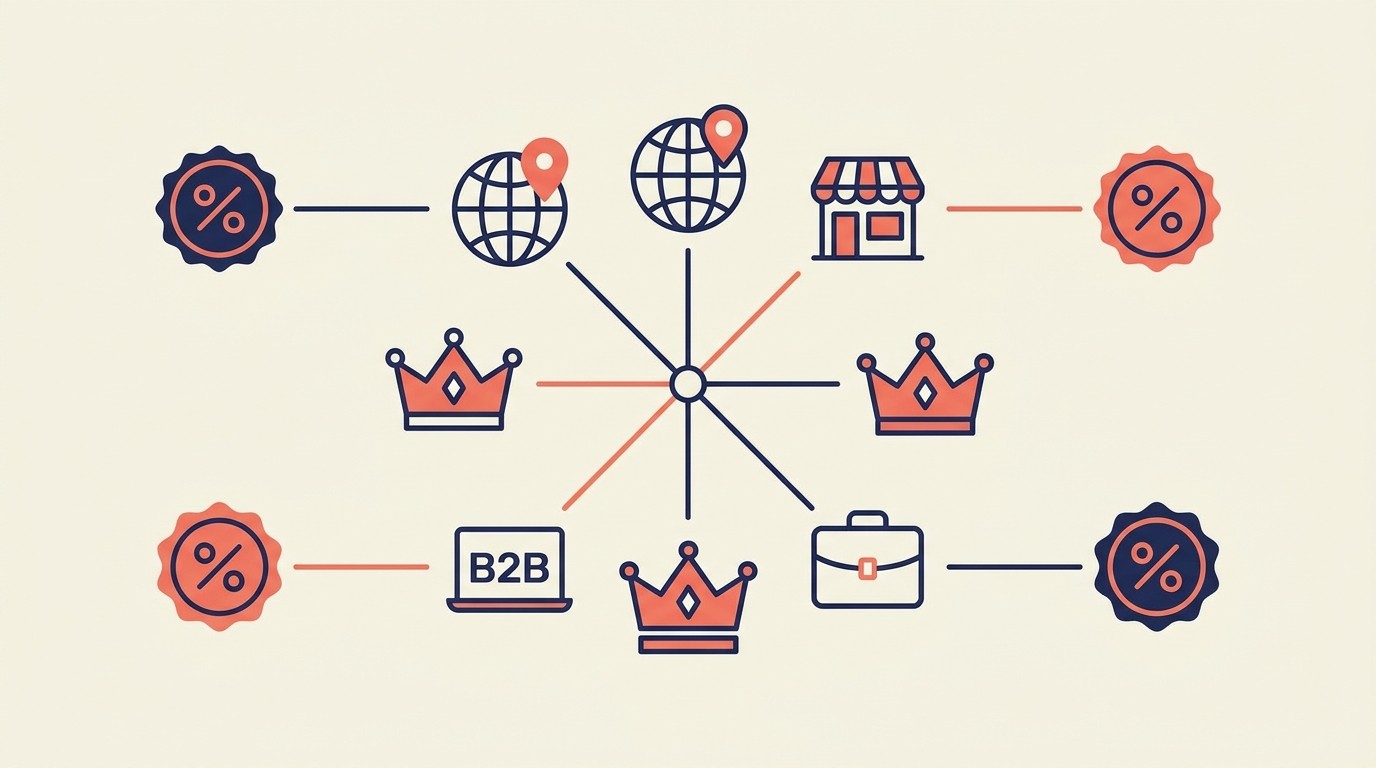 Segmented pricing merentas dimensi geografi, saluran, pelanggan, dan B2B berbanding B2C