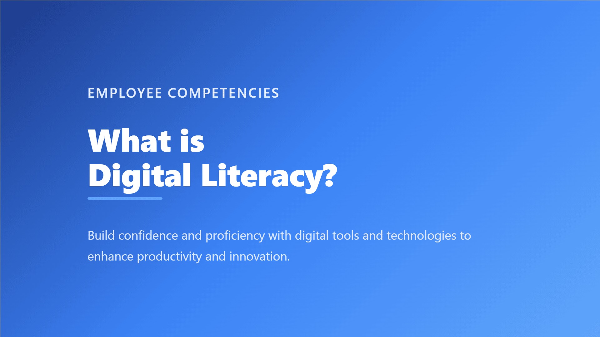 What Is Digital Literacy? shown as a modular digital key fitting into four capability slots for use