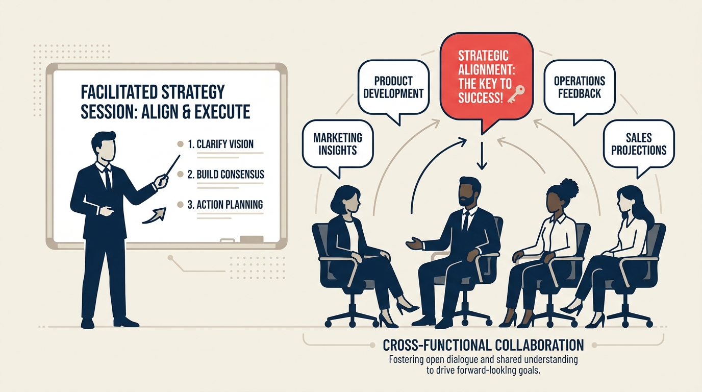 Facilitation skills guiding a group from discussion to a clear and inclusive decision