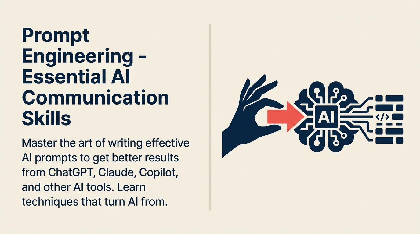 What Is AI Instruction Design? shown as a precision instruction key fits into an ai response instrument, transforming a fuzzy input cloud into one coral useful output