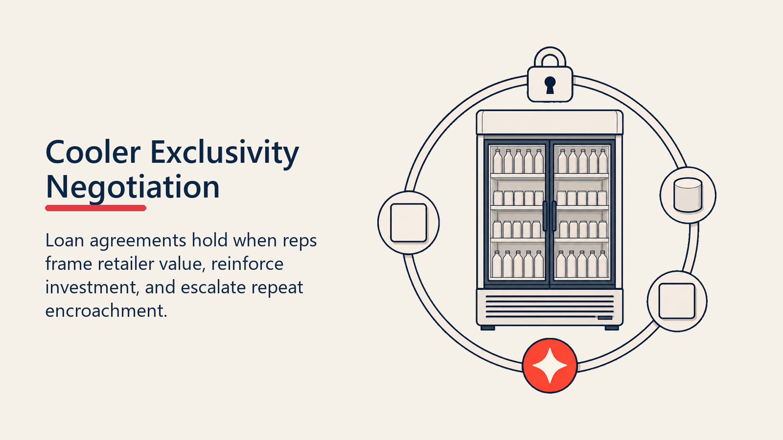 Cooler Exclusivity Negotiation shown as cooler exclusivity lock