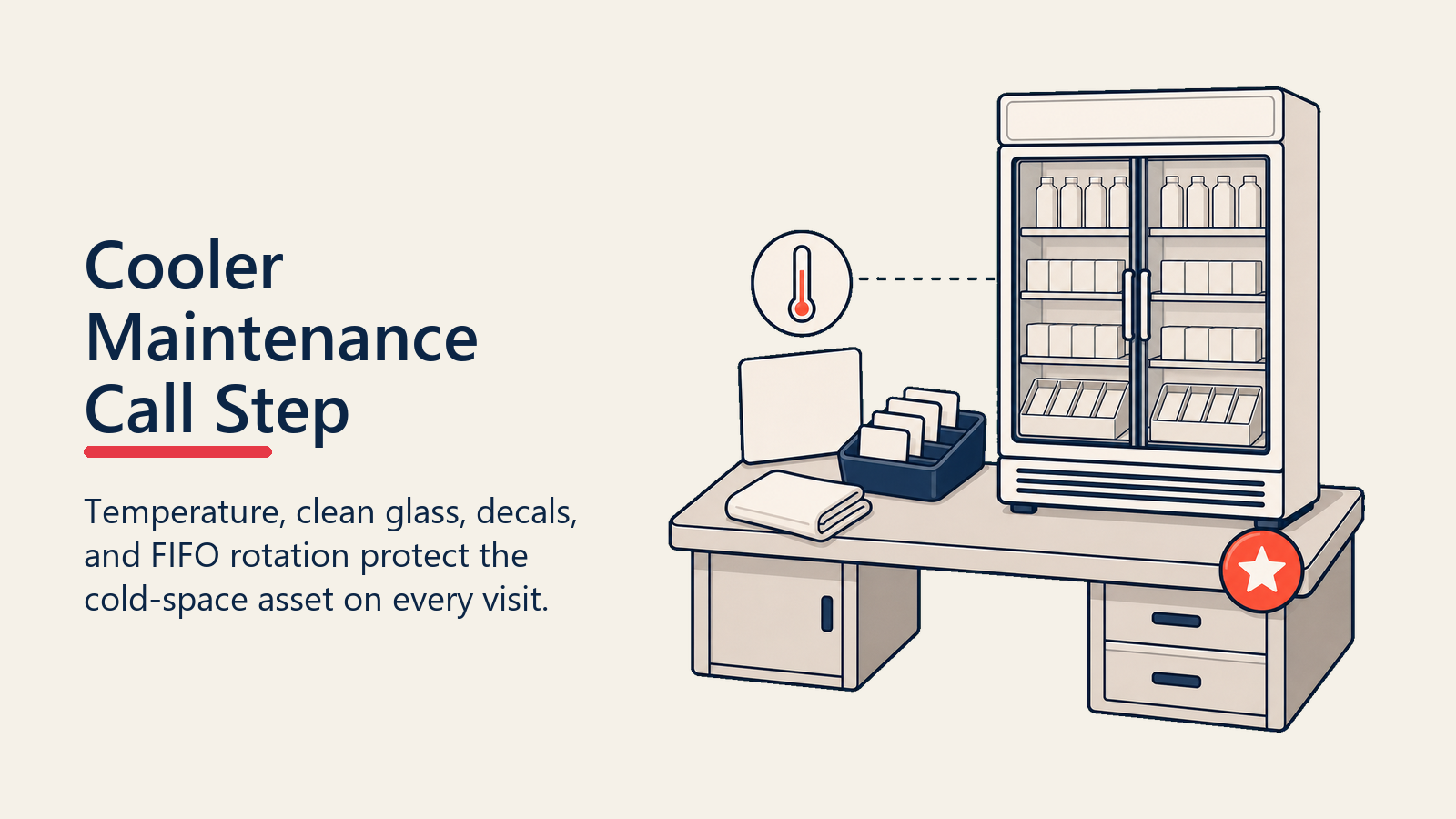 Cooler Maintenance Call Step shown as cooler maintenance workbench