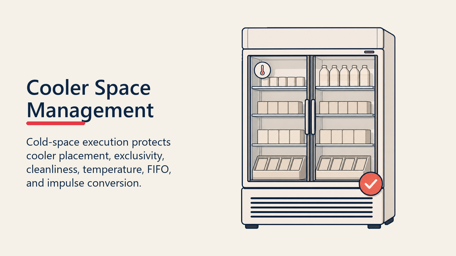 Cooler Space Management shown as managed cold-space cooler