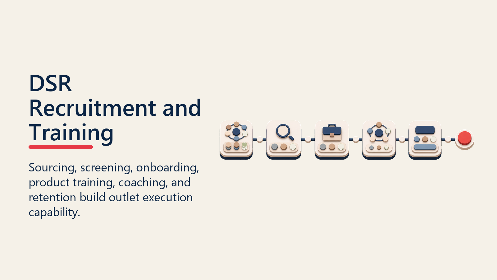 DSR Recruitment and Training shown as DSR workforce development system