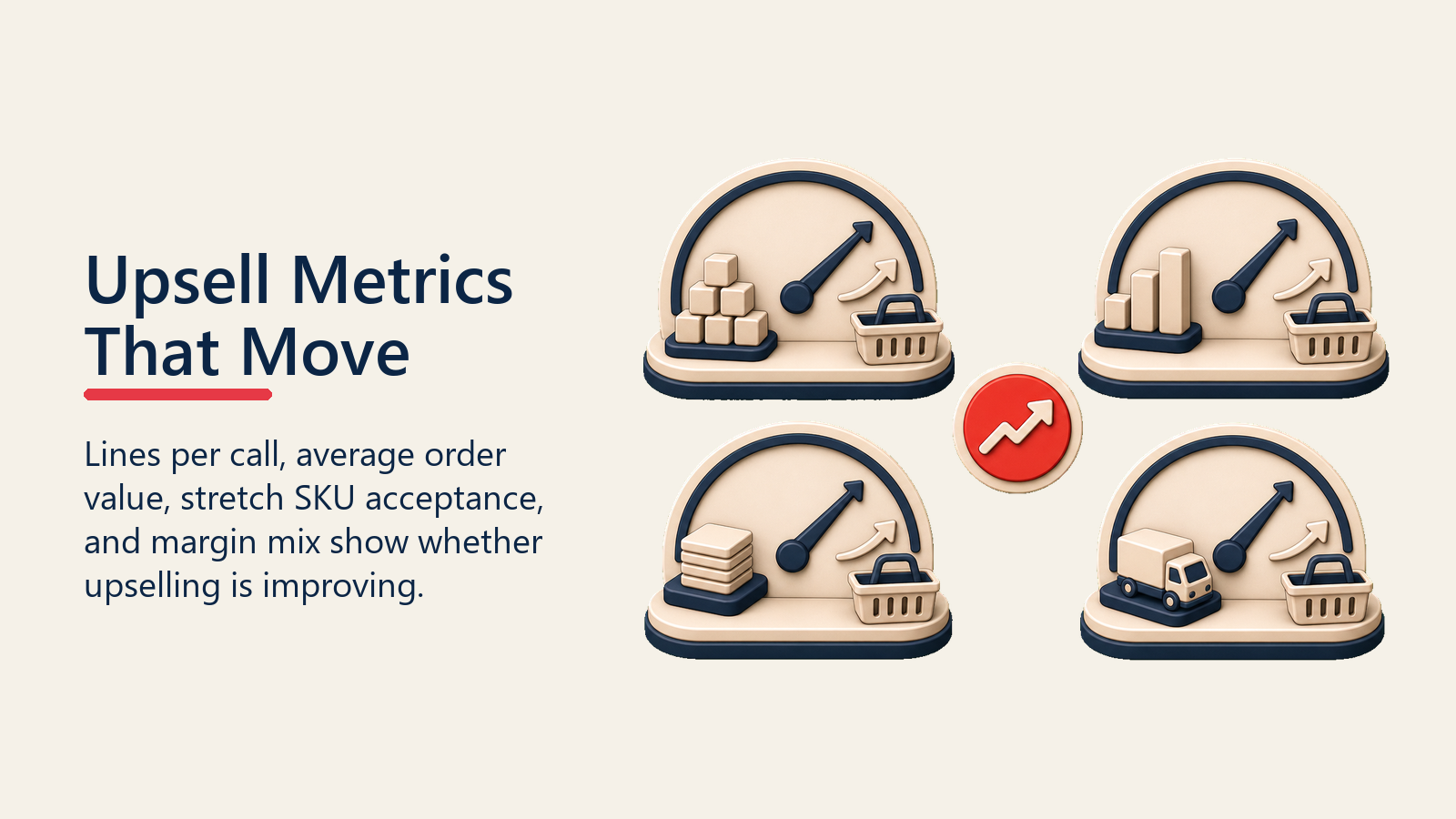 Upsell Metrics That Move shown as upsell metric gauges