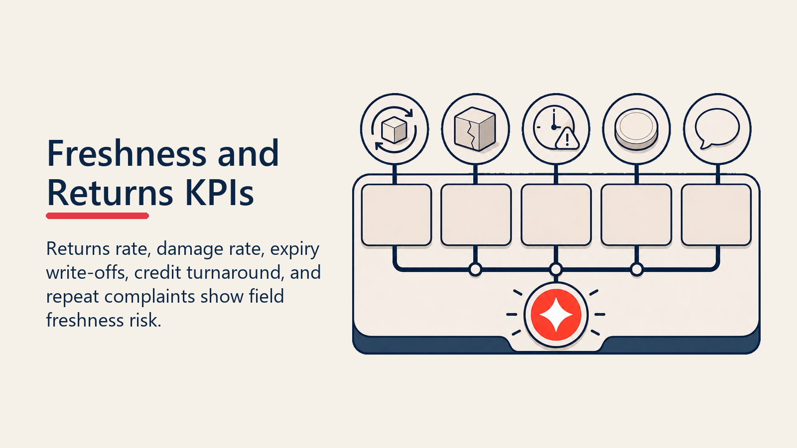 Freshness and Returns KPIs shown as freshness KPI signal board