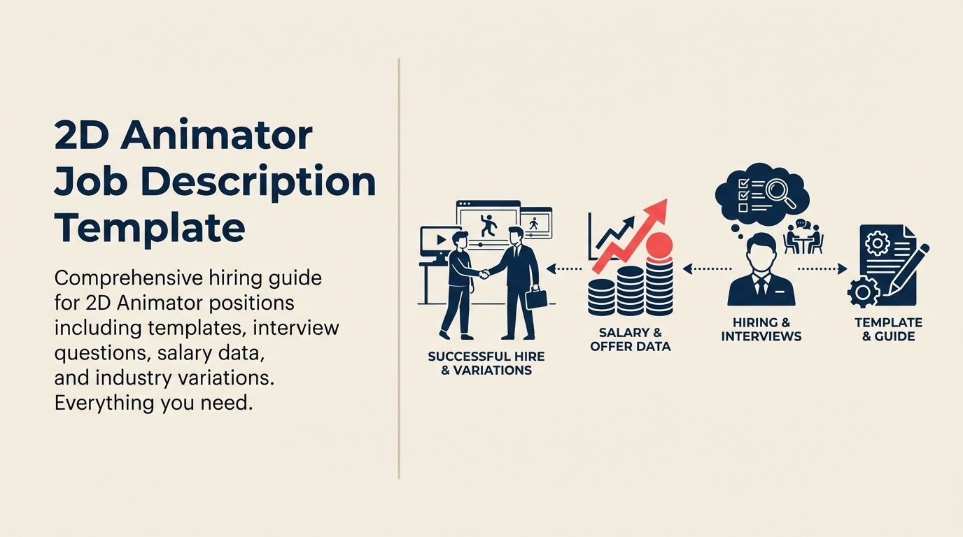 2D Animator Job Description with animation lightbox, motion keyframes, and timing dial