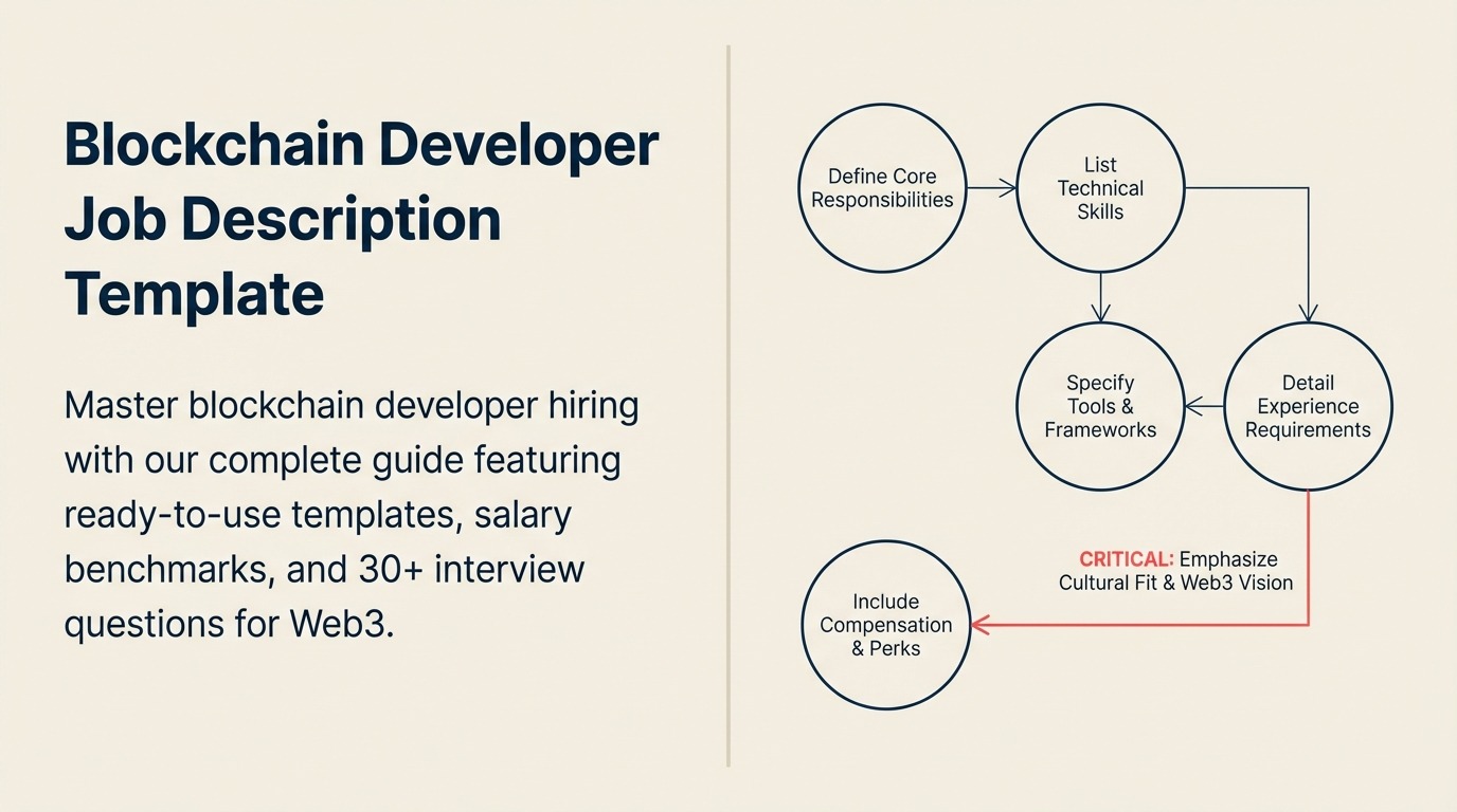 Blockchain Developer Job Description illustrated with secured blockchain core