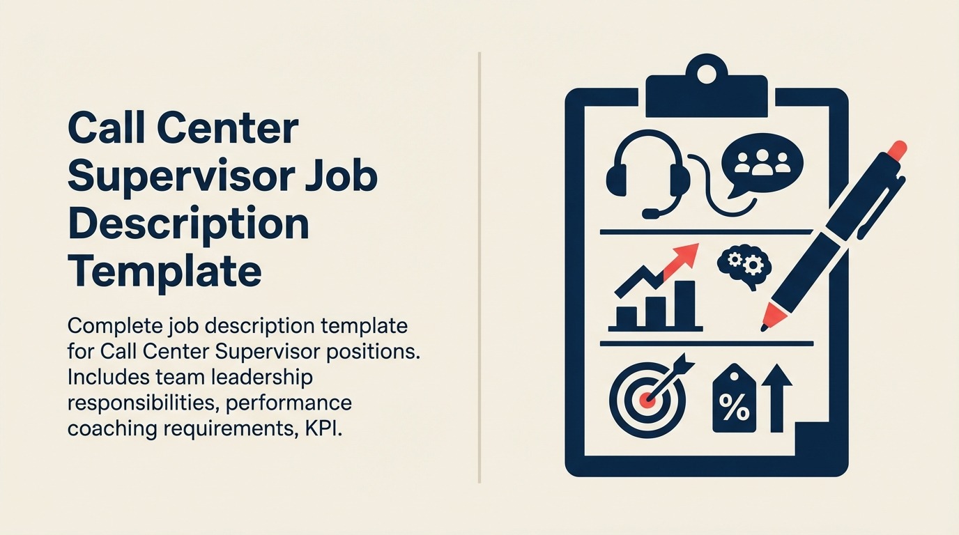 Call Center Supervisor Job Description illustrated with supervisor headset encircling a coaching compass