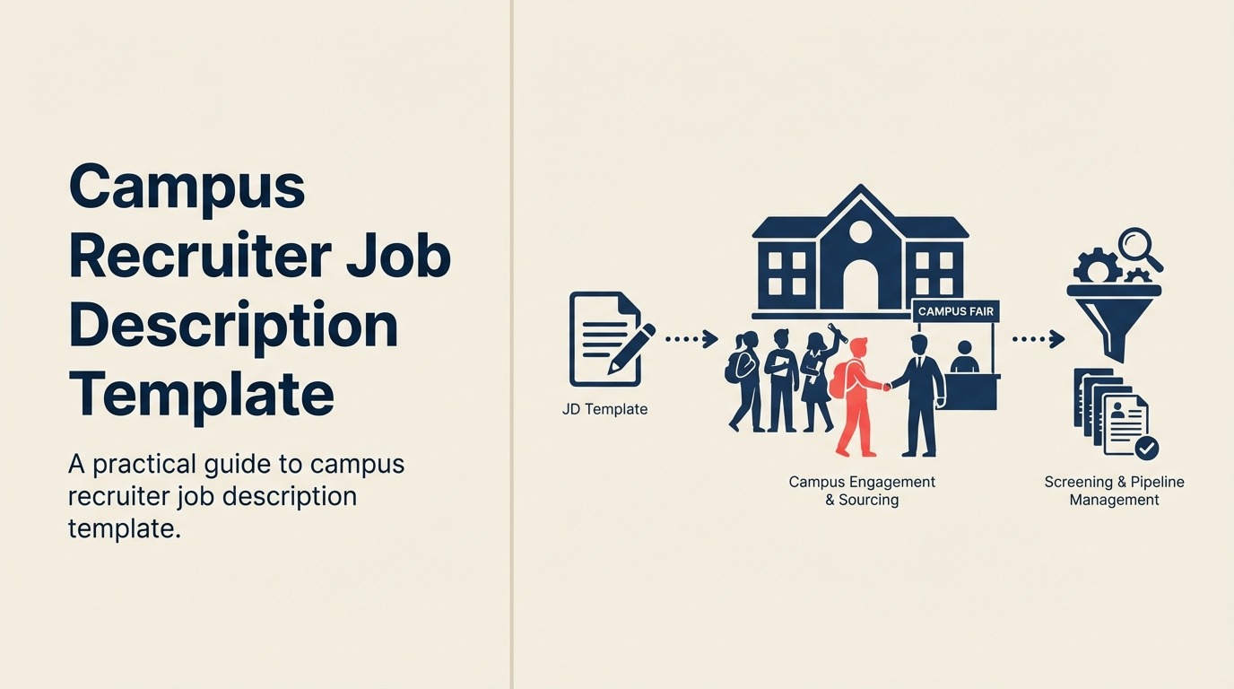 Campus Recruiter Job Description illustrated as campus arch linked to hiring bridge