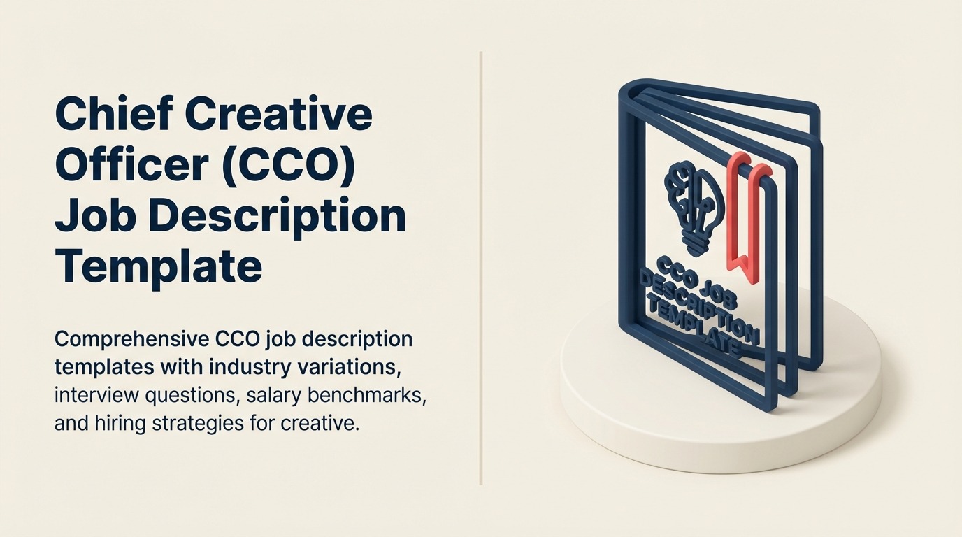 Chief Creative Officer Job Description shown as chief creative officer role represented by a distinctive editorial emblem combining the role's core work artifacts