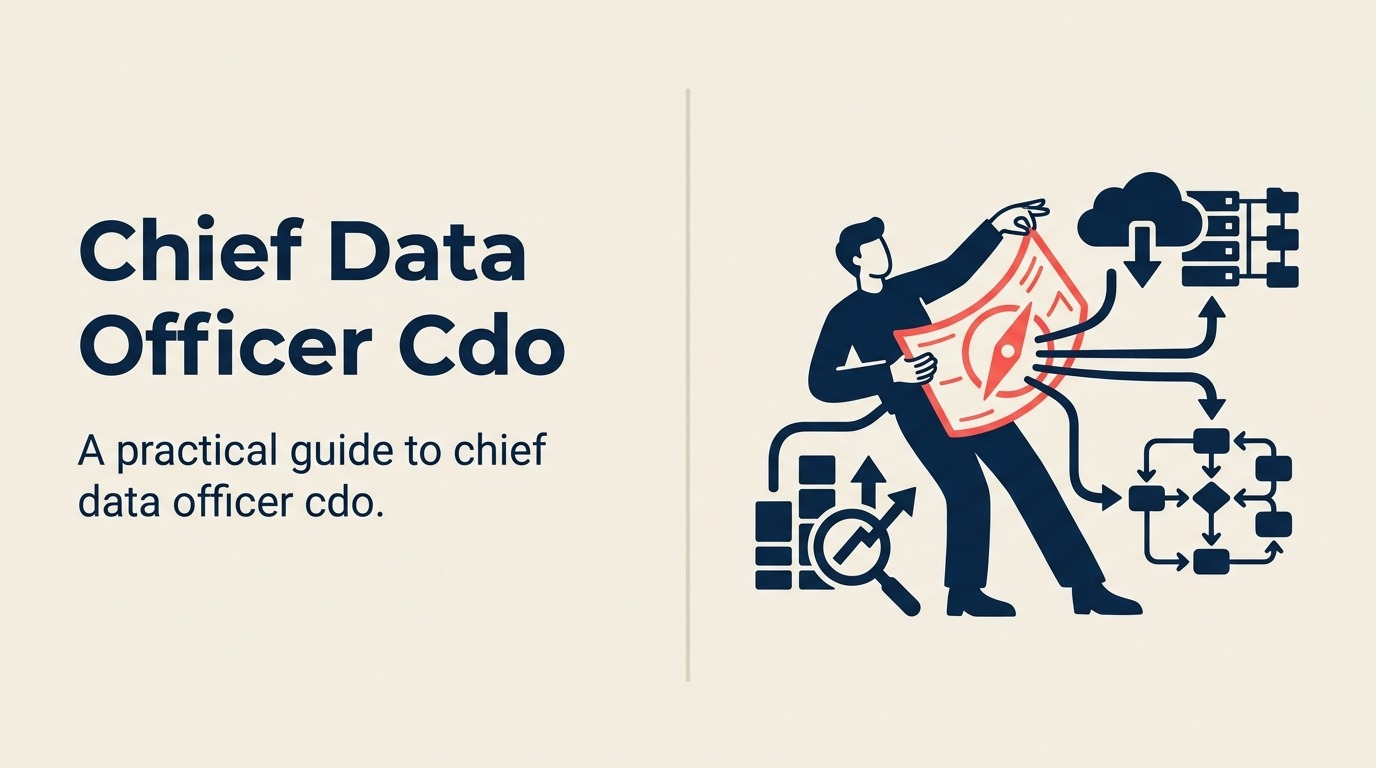 Chief Data Officer job description illustrated by a strategic compass inside a governed data vault