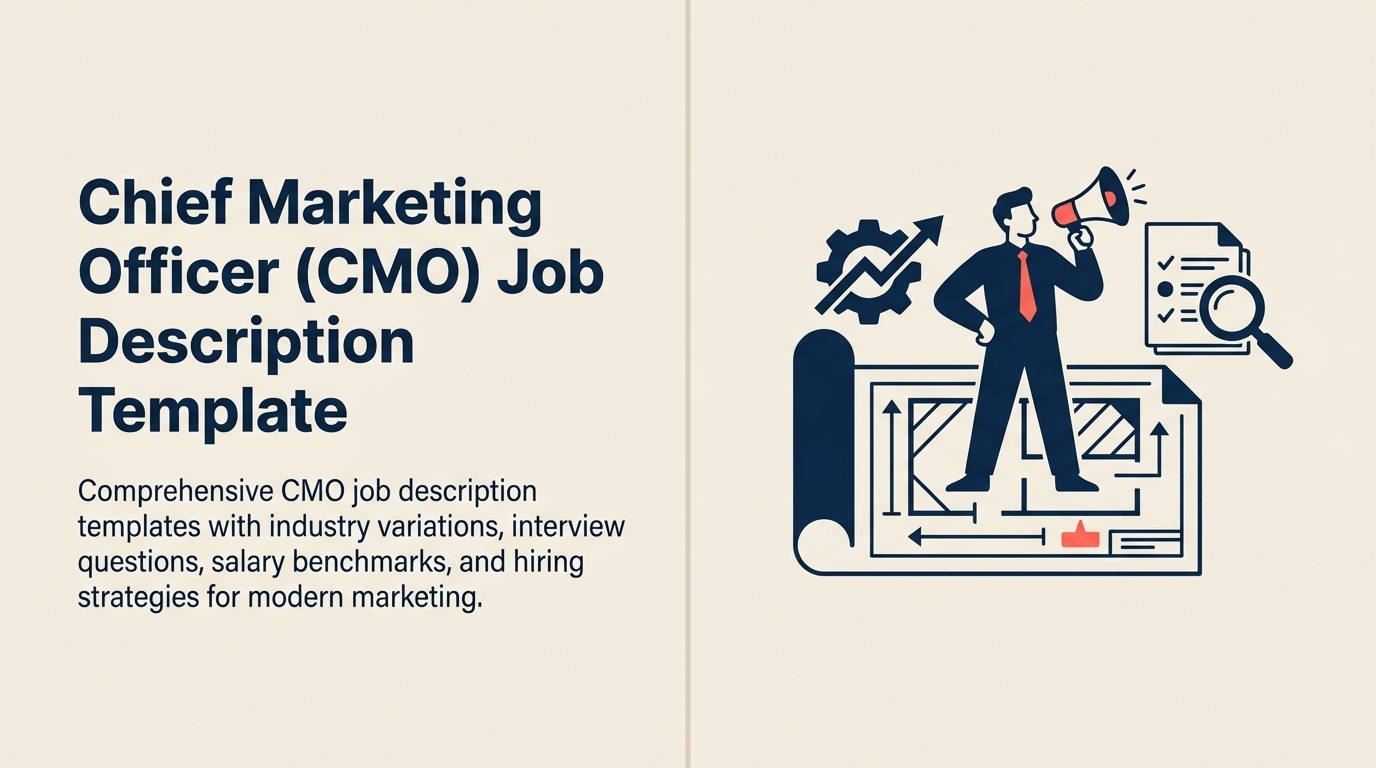 Chief Marketing Officer job description shown as an executive compass aligning brand, customer demand, and revenue