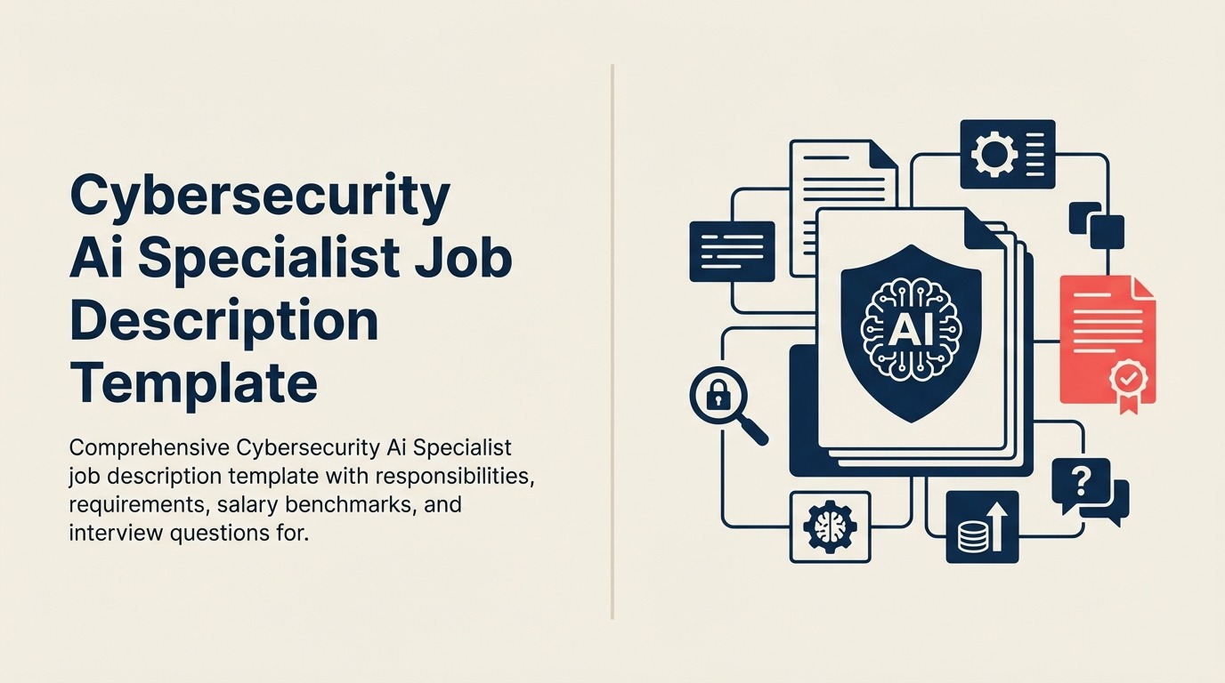 Cybersecurity AI Specialist Job Description illustrated with fortified AI threat sensor