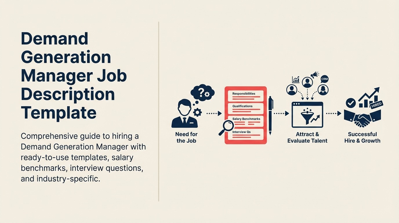 Demand Generation Manager Job Description illustrated with a Rework editorial demand generation manager visual.